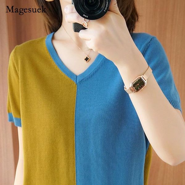 korean casual loose v-neck shirts for women 2021 summer cotton thin knitted short sleeve shirt pullover ladies 9437 women's t-shirt, White
korean casual loose v-neck shirts for women 2021 summer cotton thin knitted short sleeve shirt pullover ladies 9437 women's t-shirt, White