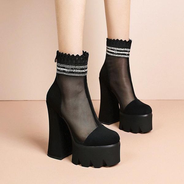 boots 2021 flock leather black women ankle high heels shoes punk platform back zipper spring summer mesh 15cm
boots 2021 flock leather black women ankle high heels shoes punk platform back zipper spring summer mesh 15cm