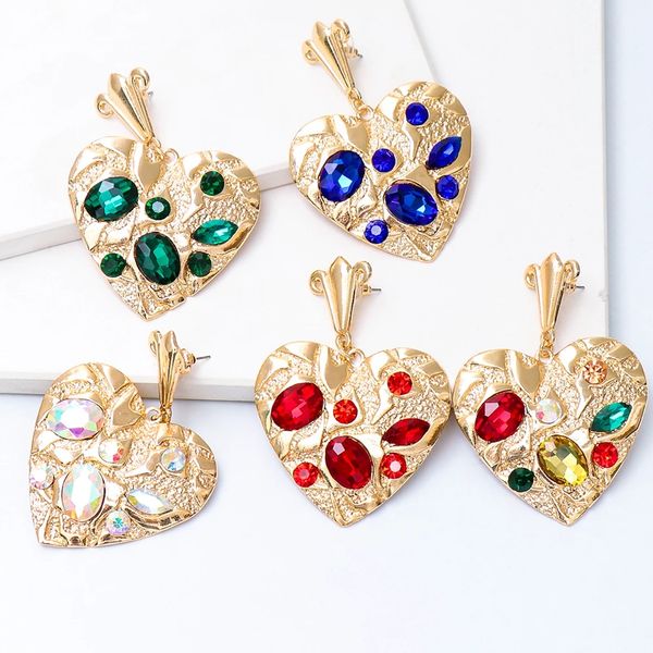 luxury golden heart crystal dangle earrings statement rhinestone drop earring for women fashion jewelry accessories, Silver
luxury golden heart crystal dangle earrings statement rhinestone drop earring for women fashion jewelry accessories, Silver