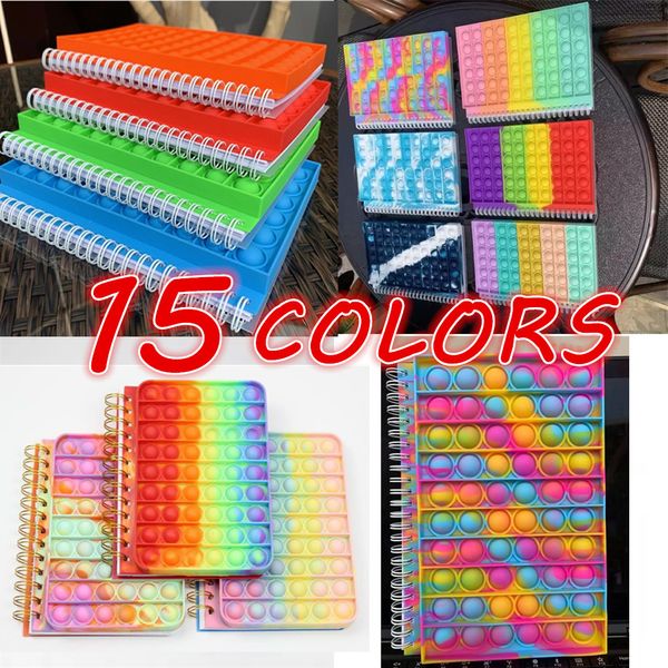 15 styles fidget toy notebook a5 tie dye rainbow finger bubble cover notebook decompression silicone fidget toys for kids school office gift
15 styles fidget toy notebook a5 tie dye rainbow finger bubble cover notebook decompression silicone fidget toys for kids school office gift