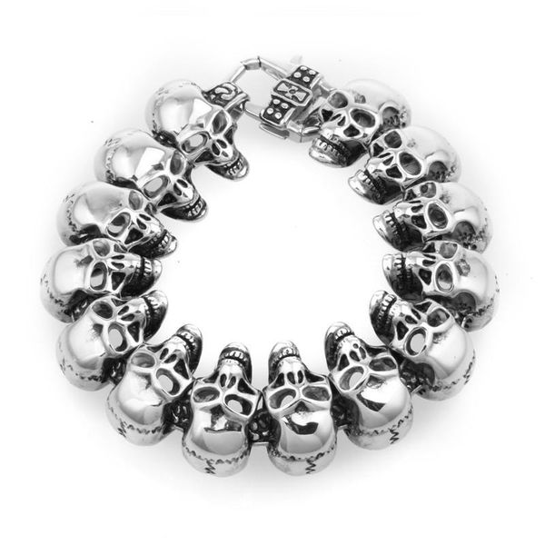 charm bracelets mooneye fashion punk jewelry 2021 skull men's stainless steel bracelet hip hop skeleton metal bangle, Golden;silver
charm bracelets mooneye fashion punk jewelry 2021 skull men's stainless steel bracelet hip hop skeleton metal bangle, Golden;silver