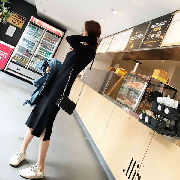 women knitting dresses fashion sweater solid elastic v-neck pullover knitted vestidos feminino 210514, Black;gray
women knitting dresses fashion sweater solid elastic v-neck pullover knitted vestidos feminino 210514, Black;gray