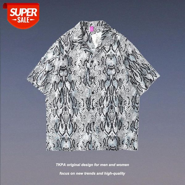 tkpa men's hip-hop snake print couple short-sleeved shirt loose half-sleeved for men and women #bs0o, White;black
tkpa men's hip-hop snake print couple short-sleeved shirt loose half-sleeved for men and women #bs0o, White;black