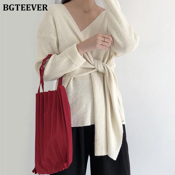 women's sweaters bgteevee fashion women v-neck solid lace up female knitted pullovers ladies wild thick loose jumpers autumn winter, White;black
women's sweaters bgteevee fashion women v-neck solid lace up female knitted pullovers ladies wild thick loose jumpers autumn winter, White;black