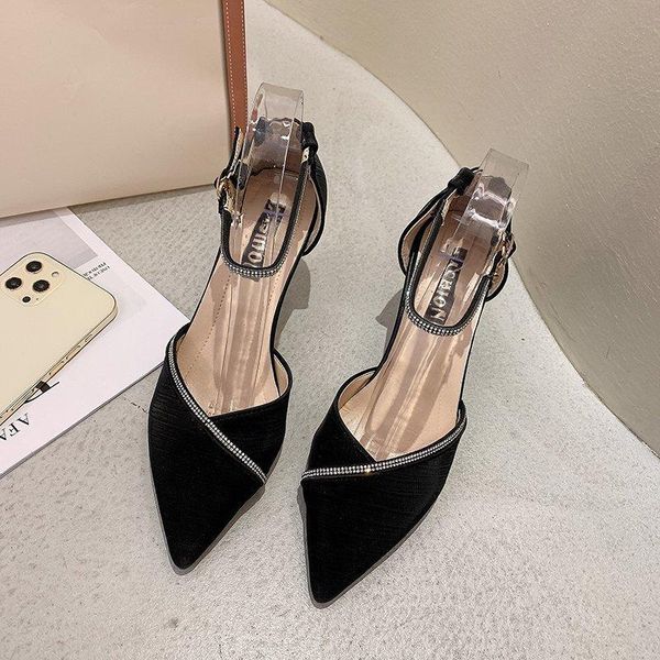 dress shoes ly arrived summer women pumps sandals ankle-wrap flock fashion rhinestone thin heels buckle strap cover heel party pointed, Black
dress shoes ly arrived summer women pumps sandals ankle-wrap flock fashion rhinestone thin heels buckle strap cover heel party pointed, Black