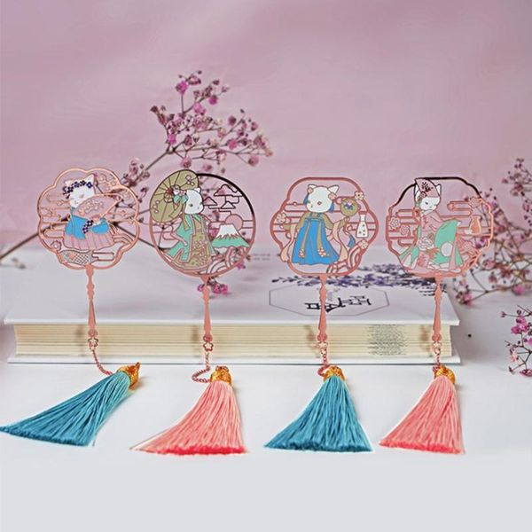 retro color hanfu cat fan design brass bookmark tassel hollow book clip paging marker stationery gift school office supplies
retro color hanfu cat fan design brass bookmark tassel hollow book clip paging marker stationery gift school office supplies