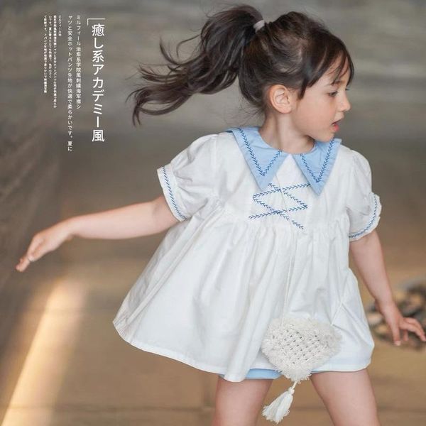 2pcs summer spanish girls' college style embroidered navy collar shirt with shorts toddler girl clothes boy clothing sets, White
2pcs summer spanish girls' college style embroidered navy collar shirt with shorts toddler girl clothes boy clothing sets, White