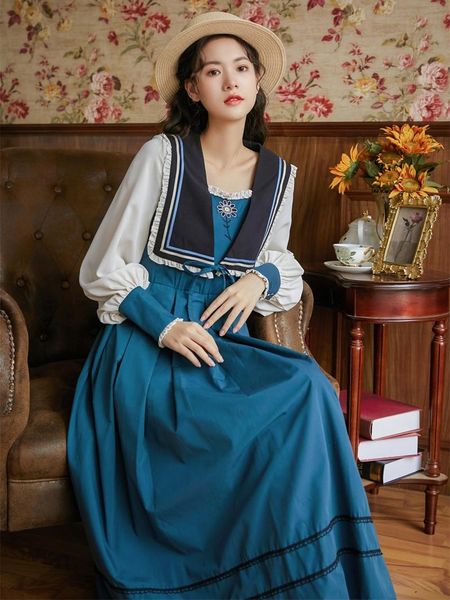 autumn winter retro lolita vestidos longo full sleeve embroidery school uniform kawaii preppy style tie cosplay dress casual dresses, Black;gray
autumn winter retro lolita vestidos longo full sleeve embroidery school uniform kawaii preppy style tie cosplay dress casual dresses, Black;gray
