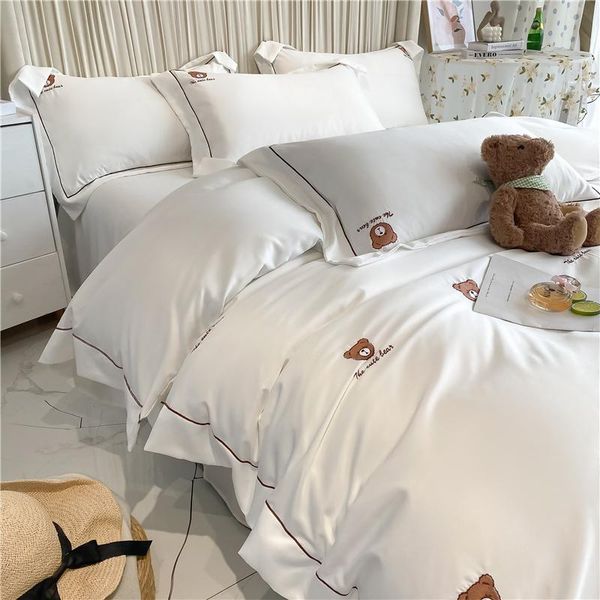 bedding sets ins cute teddy bear summer ice silk four-piece slip sheets bag fitted contracted naked berth in 4
bedding sets ins cute teddy bear summer ice silk four-piece slip sheets bag fitted contracted naked berth in 4