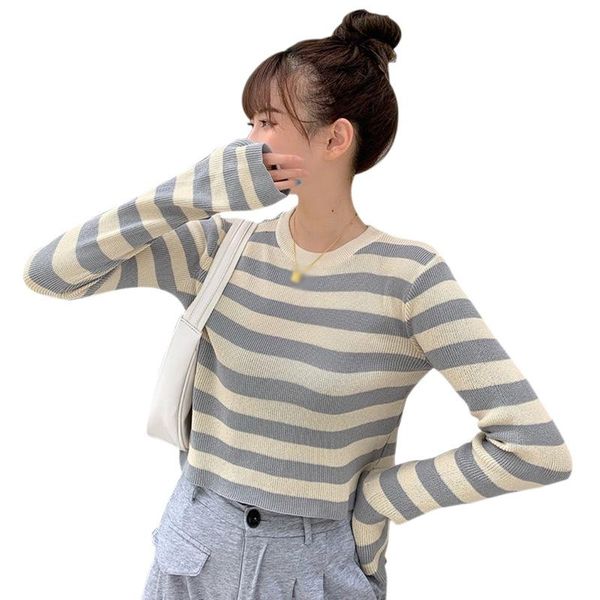 women clothes 2021 ladies autumn pullover stitching long-sleeved sweater women's thin sunscreen blouse sweaters, White;black
women clothes 2021 ladies autumn pullover stitching long-sleeved sweater women's thin sunscreen blouse sweaters, White;black