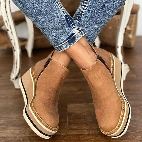 2021 fall women ankle boots soild color side zipper ladies casual shoes wedges low round toe match woman booties, Black
2021 fall women ankle boots soild color side zipper ladies casual shoes wedges low round toe match woman booties, Black