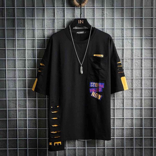 hip hop fashion destroyed hole men hiphop streetwear summer short sleeve tees cotton, White;black
hip hop fashion destroyed hole men hiphop streetwear summer short sleeve tees cotton, White;black