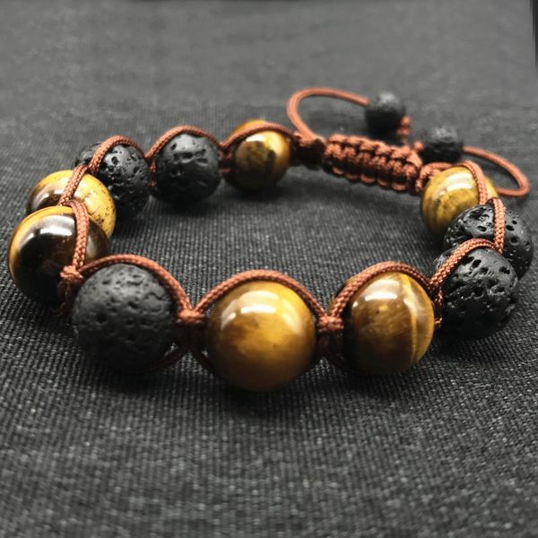 morooki black volcanic lava stone tiger eye 12mm beaded bracelet for men brading macrame girl bracelets fashion jewelry charm, Golden;silver
morooki black volcanic lava stone tiger eye 12mm beaded bracelet for men brading macrame girl bracelets fashion jewelry charm, Golden;silver
