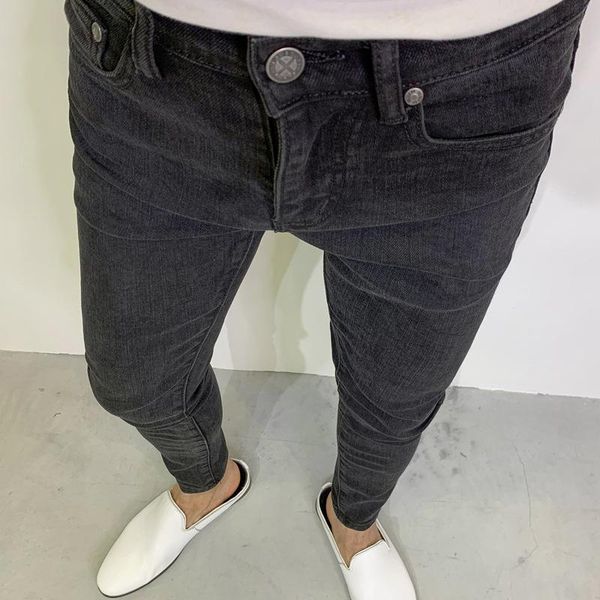 men's jeans black-gray brand spring autumn korean style slim feet trousers stretch plus casual ankle length pencil pants, Blue
men's jeans black-gray brand spring autumn korean style slim feet trousers stretch plus casual ankle length pencil pants, Blue