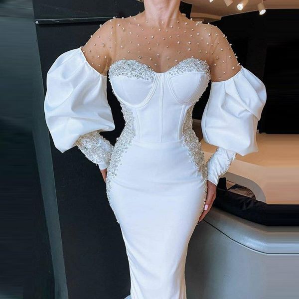 party dresses major beads pearls mermaid prom illusioon sheer necklinie puffy long sleeves evening dress pageant gowns, White;black
party dresses major beads pearls mermaid prom illusioon sheer necklinie puffy long sleeves evening dress pageant gowns, White;black