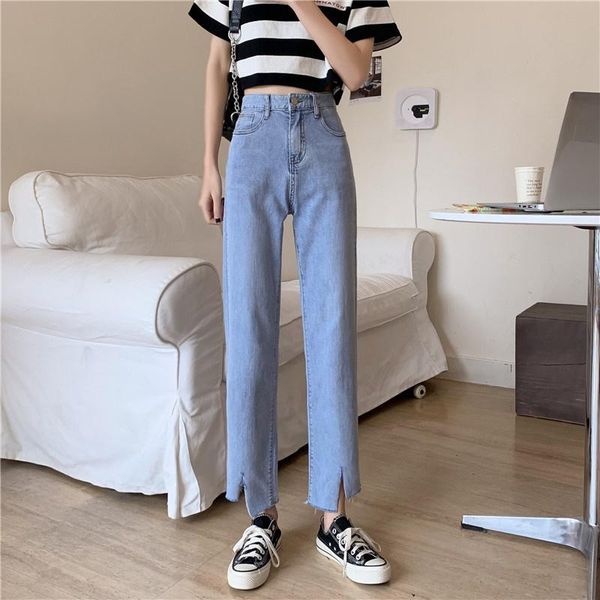 women's jeans real s autumn and winter high waist elastic minimalist pure color all-matching straight, Blue
women's jeans real s autumn and winter high waist elastic minimalist pure color all-matching straight, Blue