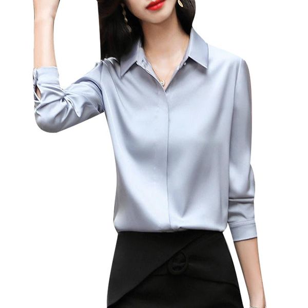 women's blouses & shirts spring autumn style chiffon shirt solid color button long sleeve turn-down collar korean elegant sp828, White
women's blouses & shirts spring autumn style chiffon shirt solid color button long sleeve turn-down collar korean elegant sp828, White