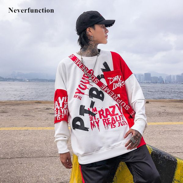 hoodies men fake two pieces patchwork oversized sweatshirts streetwear hip hop letter ribbon decoration printing casual pullover, Black
hoodies men fake two pieces patchwork oversized sweatshirts streetwear hip hop letter ribbon decoration printing casual pullover, Black