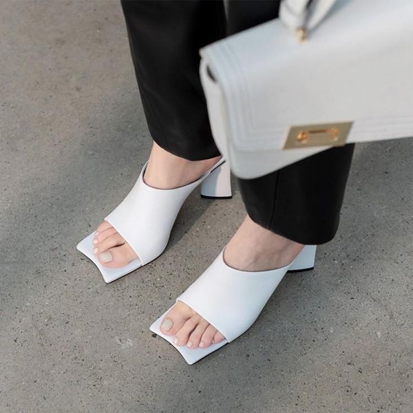 square toe white leather women slippers fashion casual 8cm chunky high heels slides black design zapatillas femmes sandalias
square toe white leather women slippers fashion casual 8cm chunky high heels slides black design zapatillas femmes sandalias