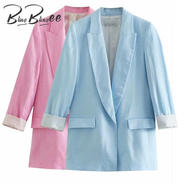 women's suits & blazers blingblingee blue pink linen 2021 summer autumn notched collar long sleeve open front women casual straight jac, White;black
women's suits & blazers blingblingee blue pink linen 2021 summer autumn notched collar long sleeve open front women casual straight jac, White;black