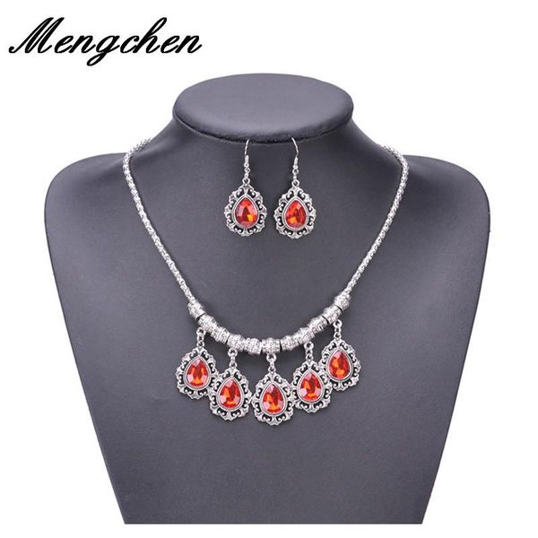 earrings & necklace fashion charms cutout pattern rhinestone water drop crystal suit accessories suitable for women, Silver
earrings & necklace fashion charms cutout pattern rhinestone water drop crystal suit accessories suitable for women, Silver