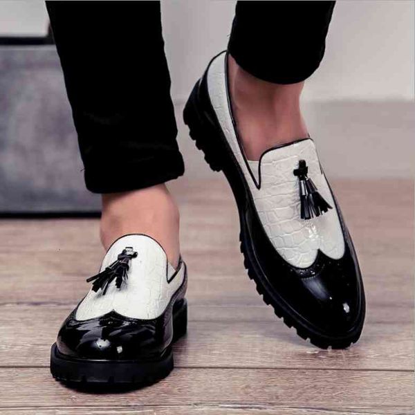 dress shoes mens high-quality men's shoes fashion british fringed leather loafers business casual flat driving 7lo7, Black
dress shoes mens high-quality men's shoes fashion british fringed leather loafers business casual flat driving 7lo7, Black
