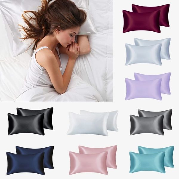 us stock 12 colors silky satin pillow case solid skin care pillowcover hair anti case queen king full size individual package cover
us stock 12 colors silky satin pillow case solid skin care pillowcover hair anti case queen king full size individual package cover
