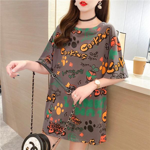 women's t-shirt 2021spring and summer girlfriends korean half-sleeved clothes loose short-sleeved ins trendy casual wear, White