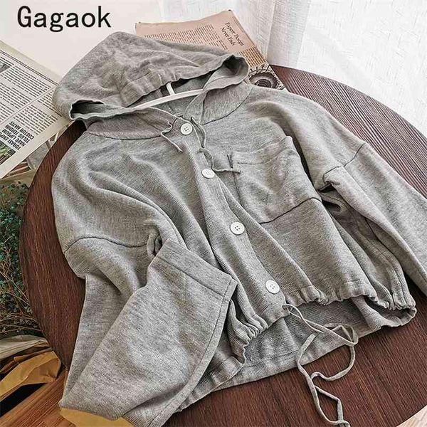 women fashion knitted sweater spring autumn solid hooded full lace up loose casual wild korean cardigans 210531, White
women fashion knitted sweater spring autumn solid hooded full lace up loose casual wild korean cardigans 210531, White