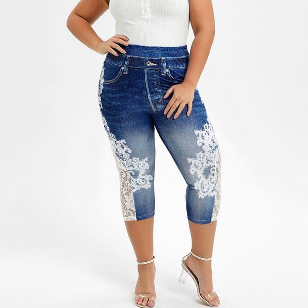 women's leggings women printed vintage femme loose lace patchwork butterfly print shorts sports minipants high waist false denim pants, Black
women's leggings women printed vintage femme loose lace patchwork butterfly print shorts sports minipants high waist false denim pants, Black
