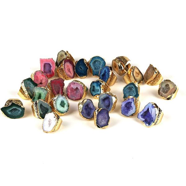 cluster rings kejialai natural rough multi colors crstal druzy precious stone slice bead charm aadjust open hammered ring cuff for woman man, Golden;silver
cluster rings kejialai natural rough multi colors crstal druzy precious stone slice bead charm aadjust open hammered ring cuff for woman man, Golden;silver