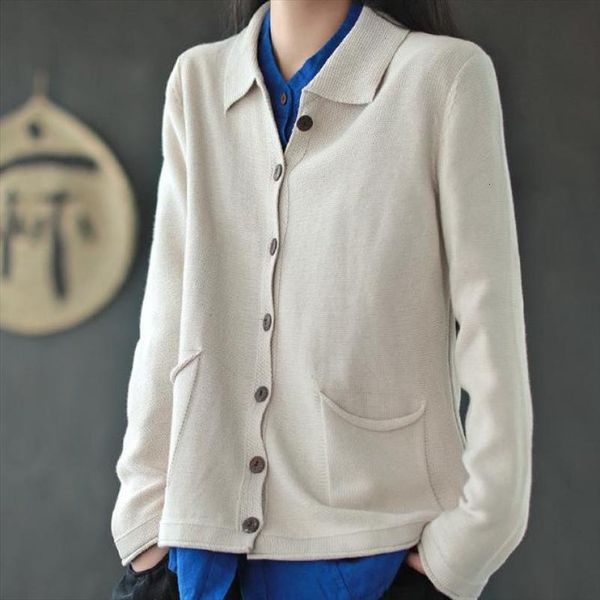 leisure all match knitted womens sweater turn down collar pockets cardigan autumn simple long sleeve women knitwear, White;black
leisure all match knitted womens sweater turn down collar pockets cardigan autumn simple long sleeve women knitwear, White;black