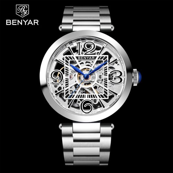wristwatches benyar 2021 men's mechanical watch stainless steel automatic business sport waterproof reloj hombre, Slivery;brown
wristwatches benyar 2021 men's mechanical watch stainless steel automatic business sport waterproof reloj hombre, Slivery;brown