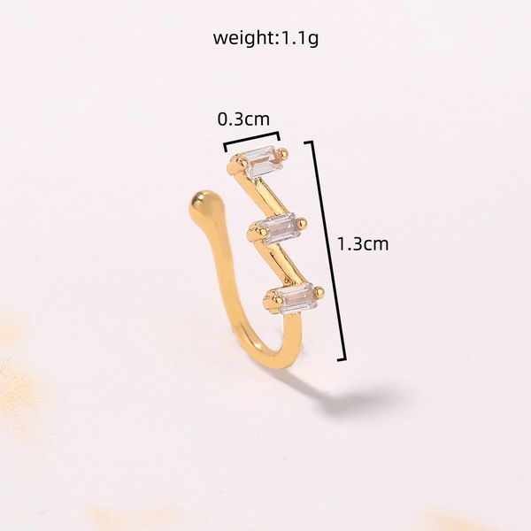 new micro inlaid zircon geometric trapezoidal ring simple z-shaped nonporous puncture nose nail, Silver
new micro inlaid zircon geometric trapezoidal ring simple z-shaped nonporous puncture nose nail, Silver