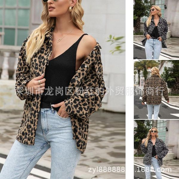 women's jackets lapel leopard print shirt jacket women 2021 fall/winter fashion long sleeve, Black;brown
women's jackets lapel leopard print shirt jacket women 2021 fall/winter fashion long sleeve, Black;brown