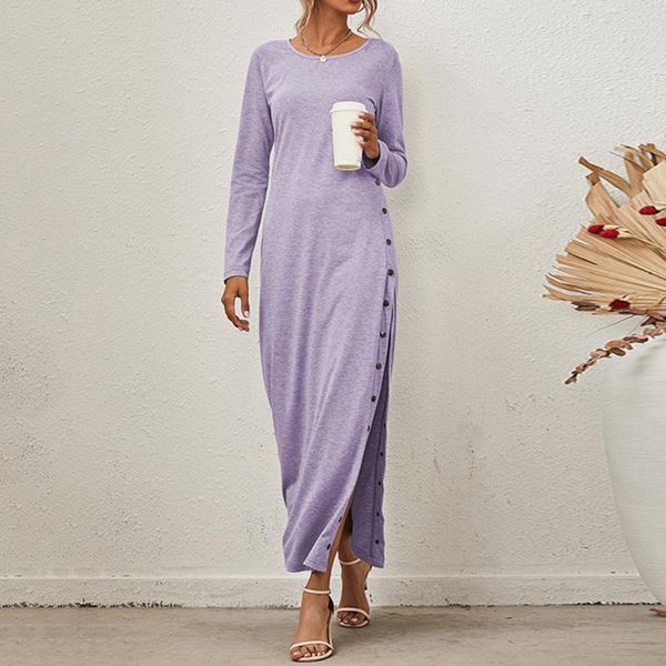 casual dresses autumn women cotton ankle-length dress o-neck long sleeve button split solid slim lady office vintage wear, Black;gray
casual dresses autumn women cotton ankle-length dress o-neck long sleeve button split solid slim lady office vintage wear, Black;gray