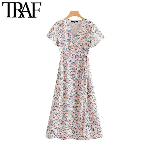 women chic fashion floral print midi dress vintage wrap v neck short sleeve female dresses vestidos mujer 210507, Black;gray
women chic fashion floral print midi dress vintage wrap v neck short sleeve female dresses vestidos mujer 210507, Black;gray