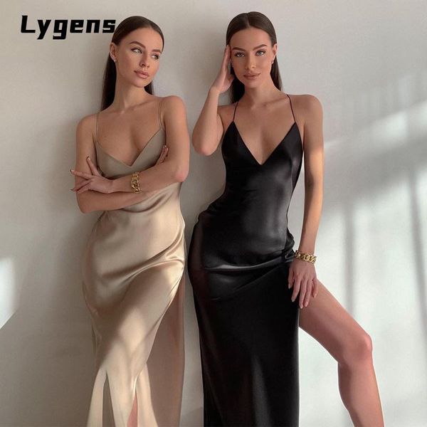 casual dresses lygens sleeveless backless slit side strap women evening club clothing bodycon solid 2021 summer fashion midi dress, Black;gray
casual dresses lygens sleeveless backless slit side strap women evening club clothing bodycon solid 2021 summer fashion midi dress, Black;gray
