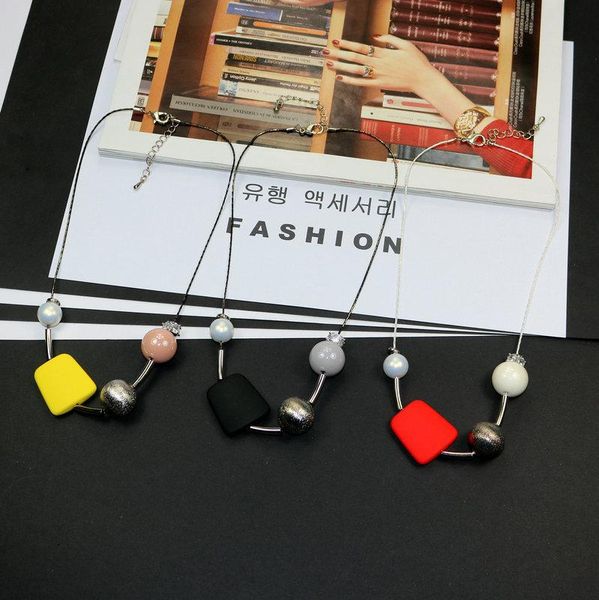 pendant necklaces fashion personality woman necklace geometric wood zircon snake chain trendy accessories jewelry, Silver
pendant necklaces fashion personality woman necklace geometric wood zircon snake chain trendy accessories jewelry, Silver