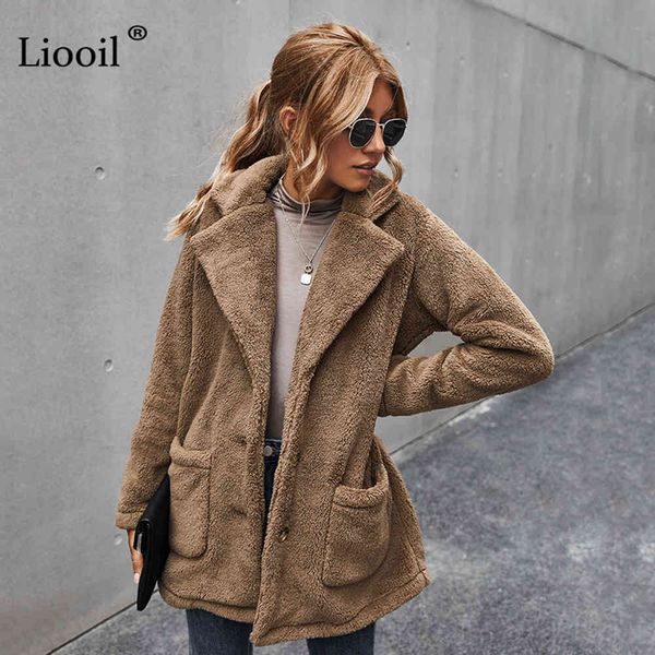 jacket casual fleece coat women button up with pockets turn-down collar solid female winter warm keeping clothes coats jne1, Black;brown
jacket casual fleece coat women button up with pockets turn-down collar solid female winter warm keeping clothes coats jne1, Black;brown