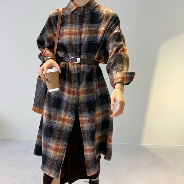 thickened casualvintage plaid shirt jackets women oversized long sleeve shirts ladies plus size clothing fall 210607, White
thickened casualvintage plaid shirt jackets women oversized long sleeve shirts ladies plus size clothing fall 210607, White