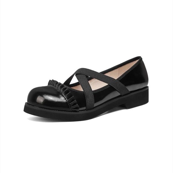 dress shoes mkkhou fashion single shoe women 2021 spring japanese doll head lolita round cross strap mid-heel leather, Black
dress shoes mkkhou fashion single shoe women 2021 spring japanese doll head lolita round cross strap mid-heel leather, Black