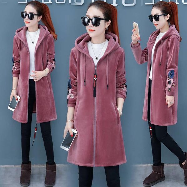 women's jackets 2021 autumn winter velet jacket coats female long hooded outerwear warm thick loose fit hoodies, Black;brown
women's jackets 2021 autumn winter velet jacket coats female long hooded outerwear warm thick loose fit hoodies, Black;brown
