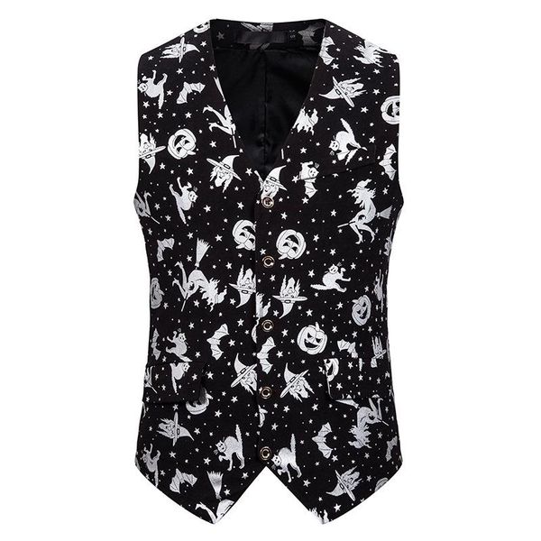 men's vests silver pumpkin foil print dress vest tuxedo men stylish dj club halloween gilet costume homme party prom waistcoat, Black;white
men's vests silver pumpkin foil print dress vest tuxedo men stylish dj club halloween gilet costume homme party prom waistcoat, Black;white