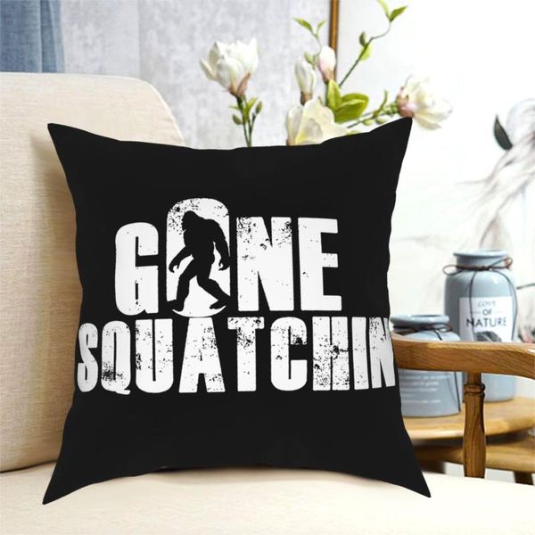 bigfoot funny fishing square pillow case pillows decorative for living room novelty pillowcover home decor cushion/decorative