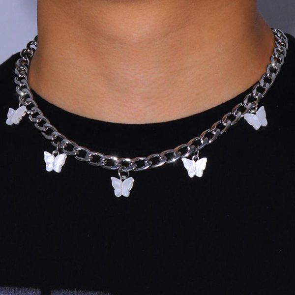 pendant necklaces stonefans hip hop jewelry titanium cuban necklace for women men stainless steel chain acrylic butterfly choker, Silver
pendant necklaces stonefans hip hop jewelry titanium cuban necklace for women men stainless steel chain acrylic butterfly choker, Silver