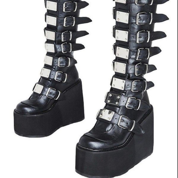 women's cosplay high boots winter long tube leather knight boot punk gothic classic black heel shoes knee- 211104
women's cosplay high boots winter long tube leather knight boot punk gothic classic black heel shoes knee- 211104