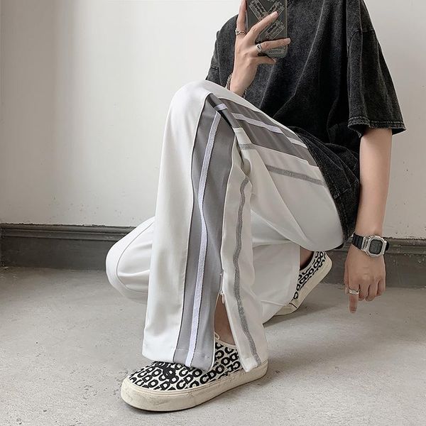 men's pants summer 2021 thin slacks straight-leg loose trend sweatpants logo zip-up wide-leg for men, Black
men's pants summer 2021 thin slacks straight-leg loose trend sweatpants logo zip-up wide-leg for men, Black