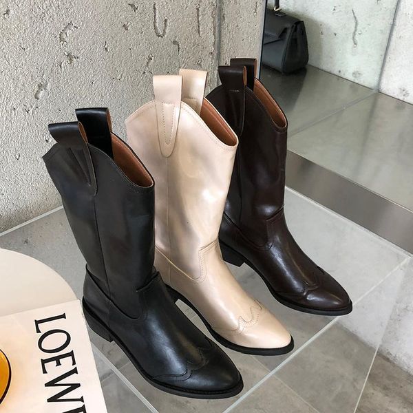 boots fashion 2021 ins women low heels mid calf beige brown black high soft leather western cowboy wide shoes1
boots fashion 2021 ins women low heels mid calf beige brown black high soft leather western cowboy wide shoes1