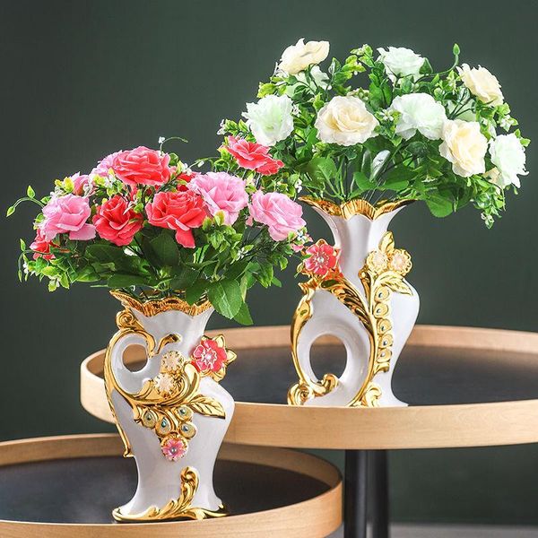 european style golden luxury ceramic vase ornaments dry flower living room modern simple vases home decoration accessories
european style golden luxury ceramic vase ornaments dry flower living room modern simple vases home decoration accessories